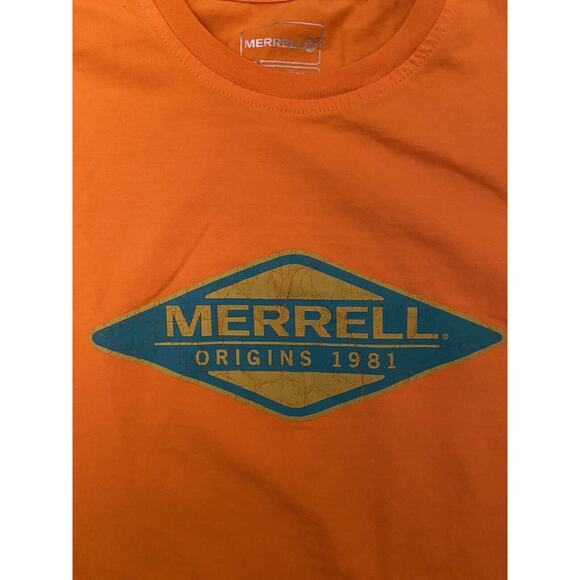 MEN'S S MERRELL ORIGINS 1981 DISTRESSED ORANGE T-SHIRT - Picture 2 of 4